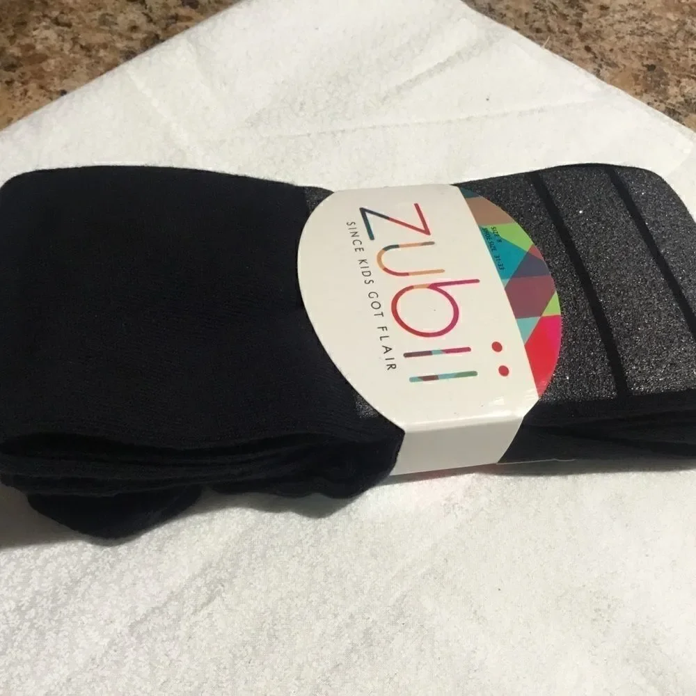 NWT  Gray Tights w/Silver Glitter Stripe 3/$10